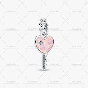 Pandora Opalescent Heart Key Dangle Charm